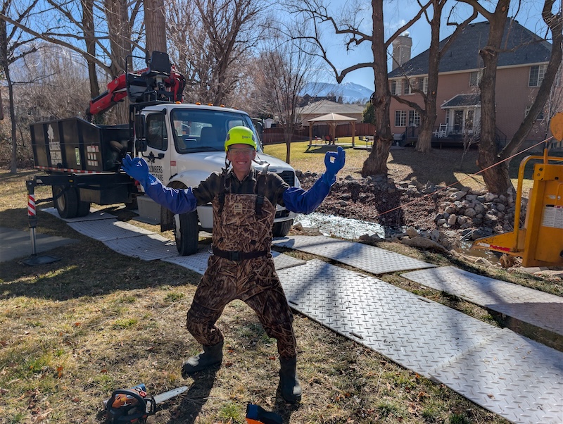 Crew working with rigging equipment