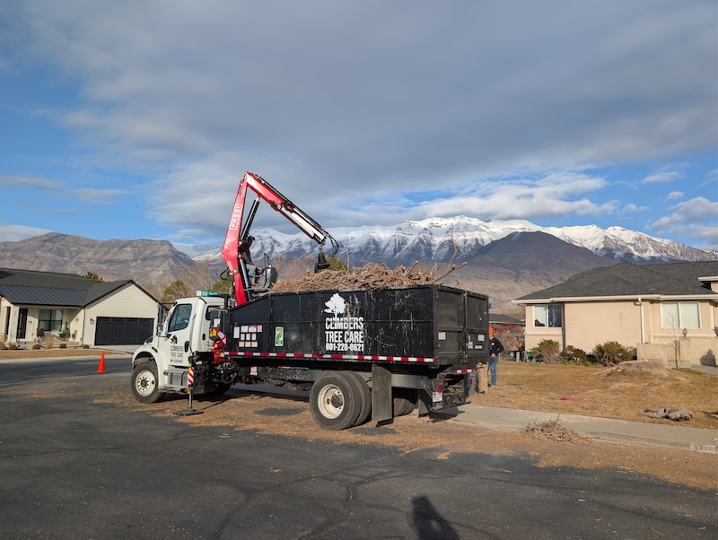 Branded truck at job site